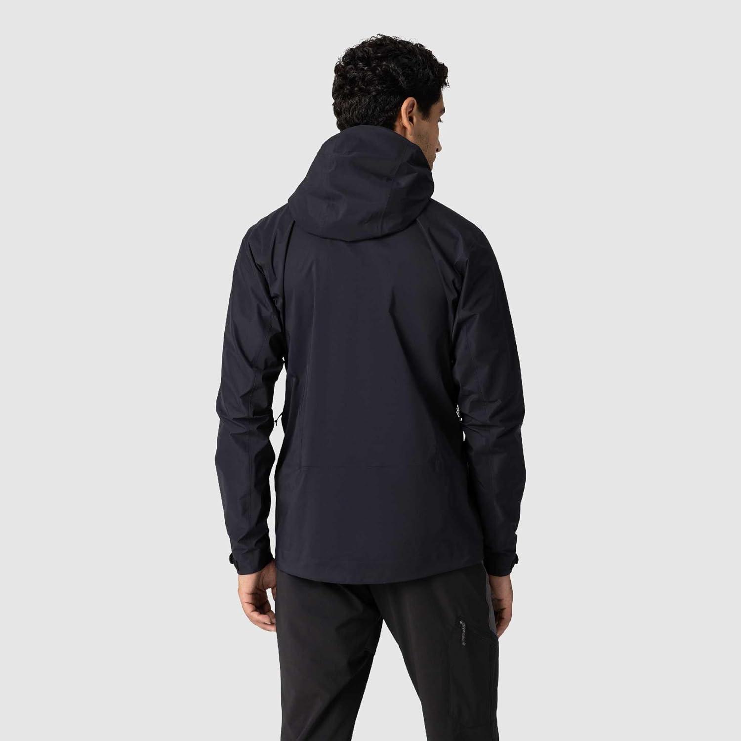 imageOutdoor Research Mens SkyChaser Jacket Lightweight Waterproof Mountaineering Shell Pit Zips Helmet Compatible HoodBlack
