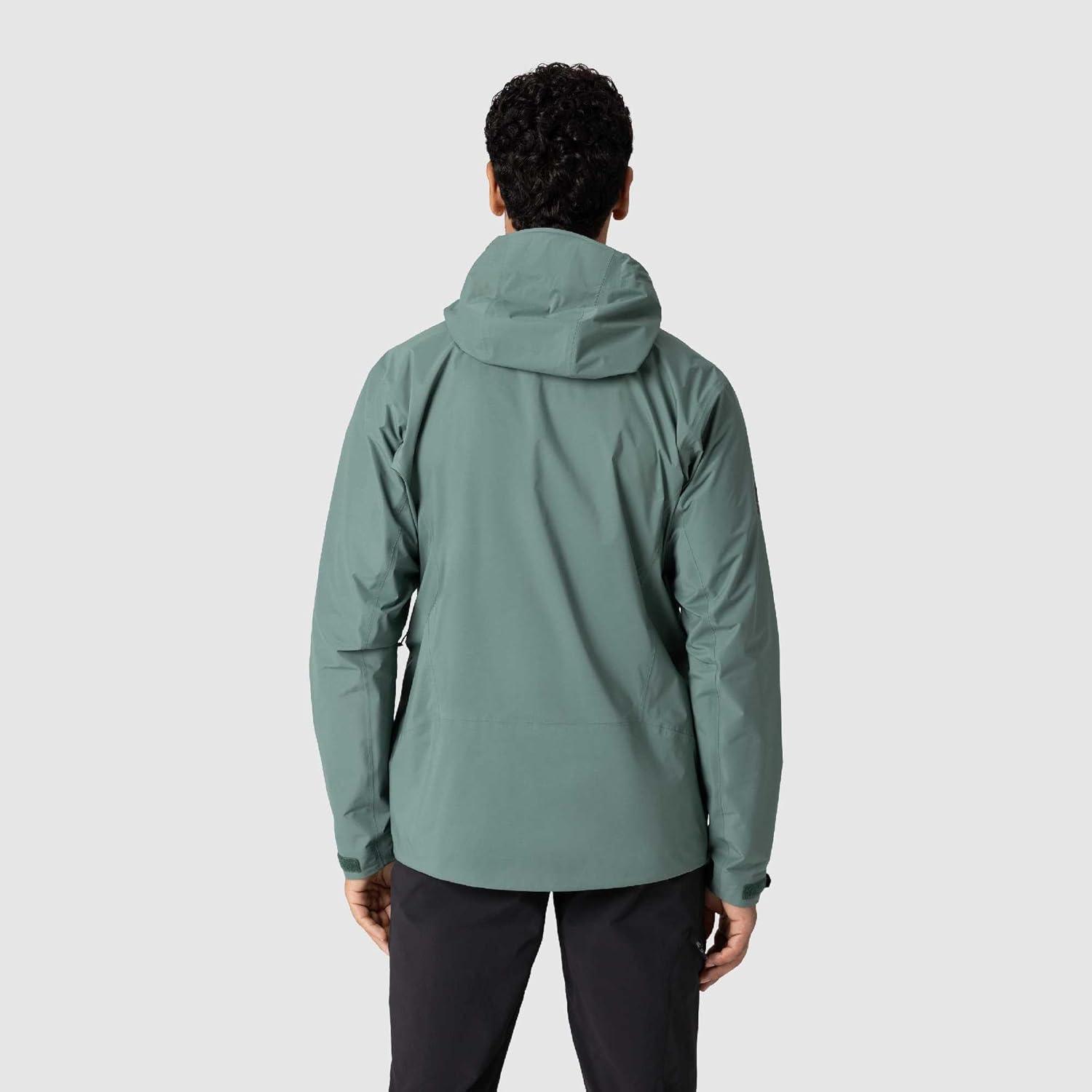 imageOutdoor Research Mens SkyChaser Jacket Lightweight Waterproof Mountaineering Shell Pit Zips Helmet Compatible HoodMalachite