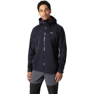 Outdoor Research Men’s SkyChaser Jacket | Lightweight Waterproof Mountaineering Shell, Pit Zips, Helmet Compatible Hood(Black)